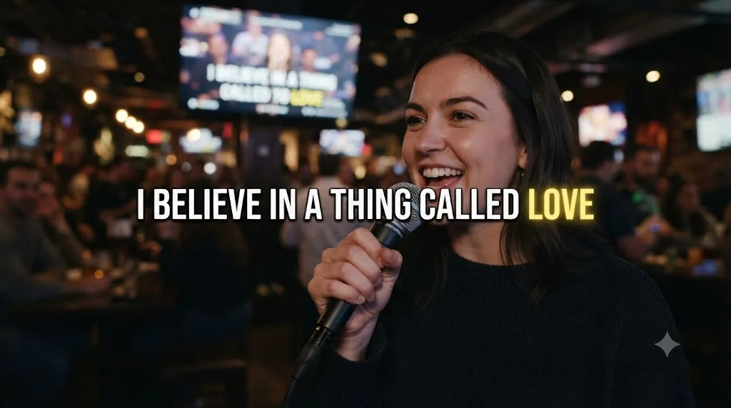 Illustration of a karaoke-style caption with one highlighted word using DaVinci Resolve's character-level text styling