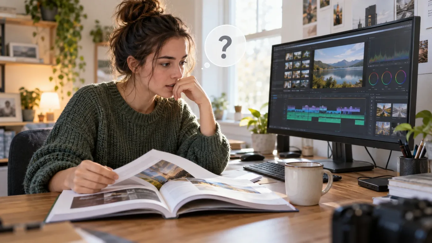 Illustration of a beginner combining Blackmagic training with live Resolve guidance