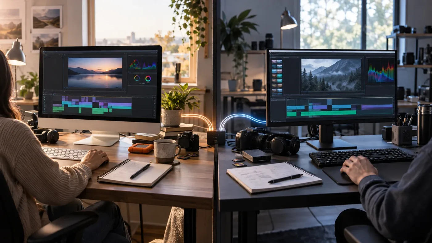 Illustration of Mac and Windows choices for DaVinci Resolve assistants