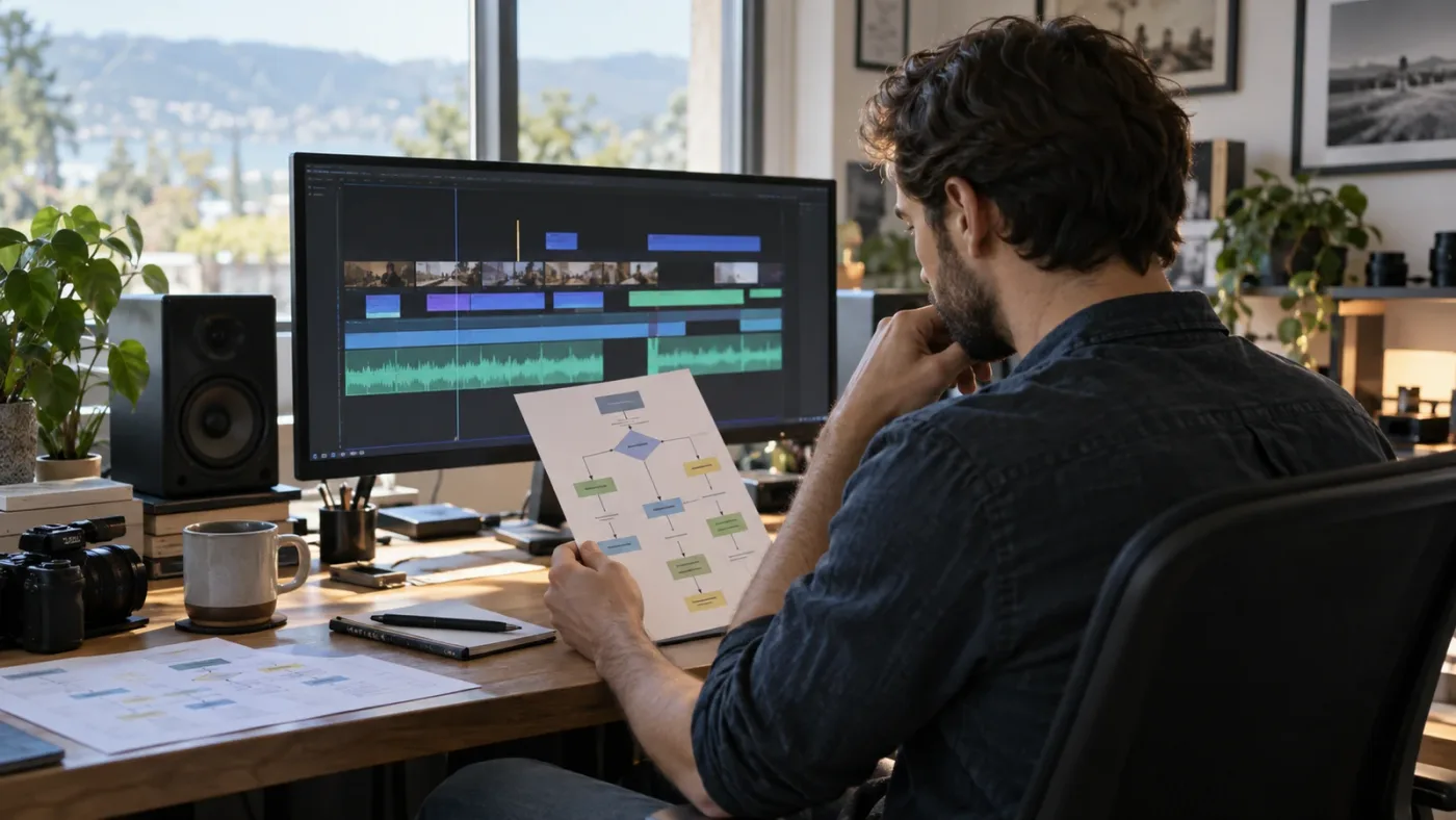 Illustration of a DaVinci Resolve troubleshooting test reaching a clear next step