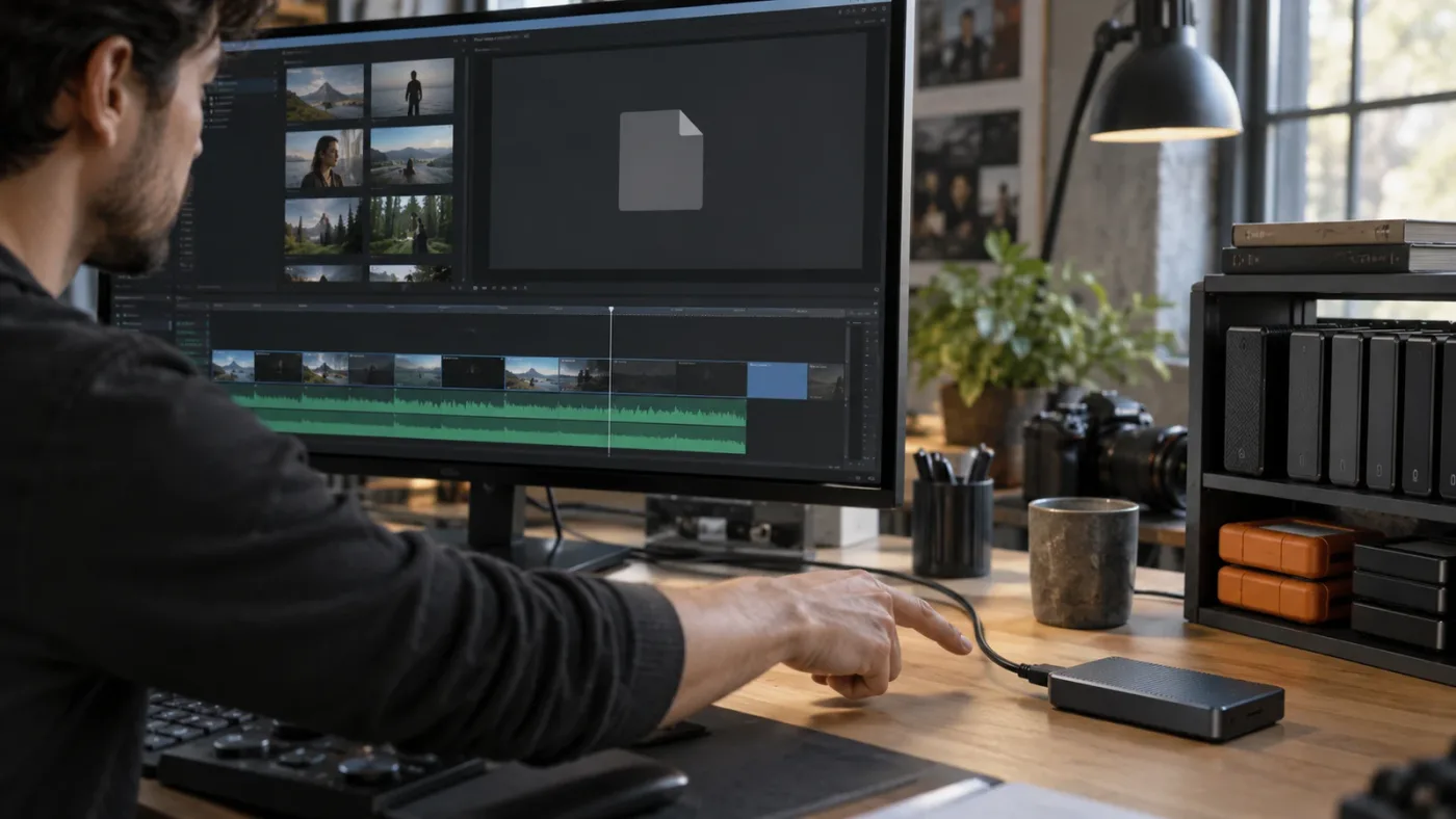 Illustration of relinking missing media in DaVinci Resolve