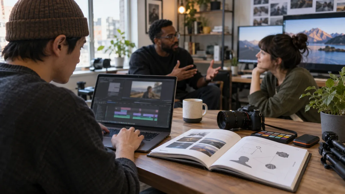 Illustration of a layered DaVinci Resolve learning loop