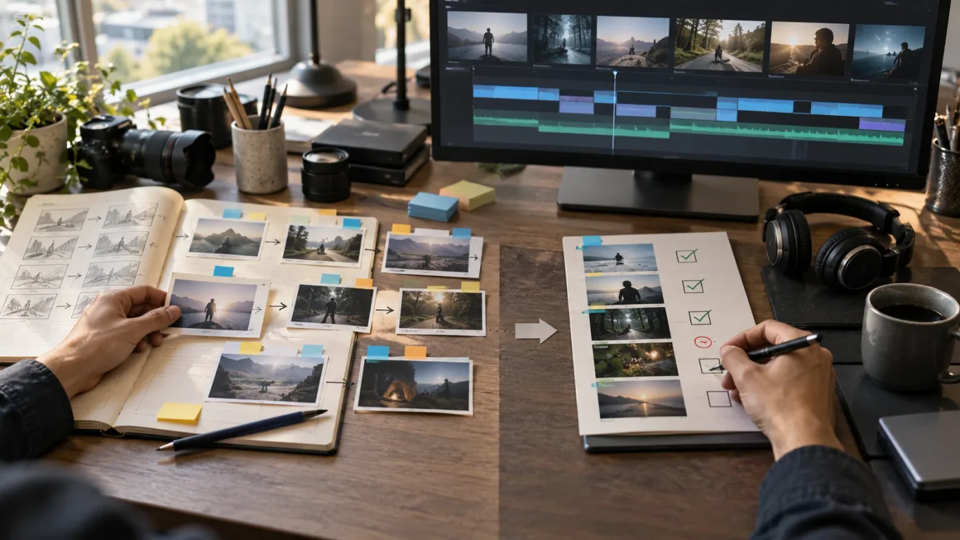 Illustration of two AI editing workflows inside DaVinci Resolve