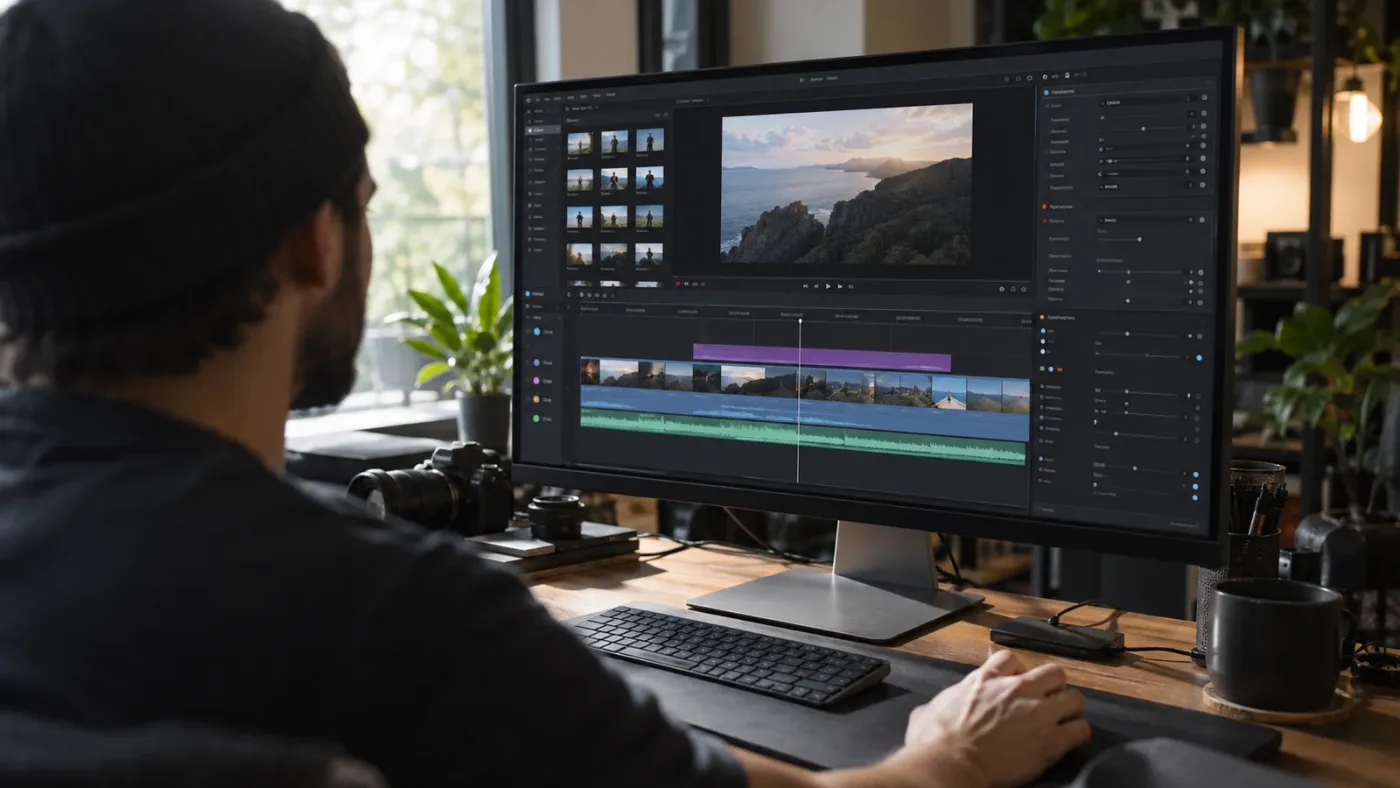 Illustration of DaVinci Resolve adjustment clip Inspector and OpenFX controls