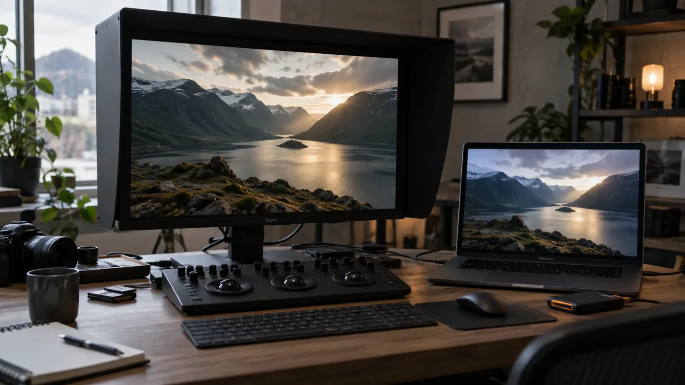 Illustration of DaVinci Resolve adjustment clip viewer and render comparison