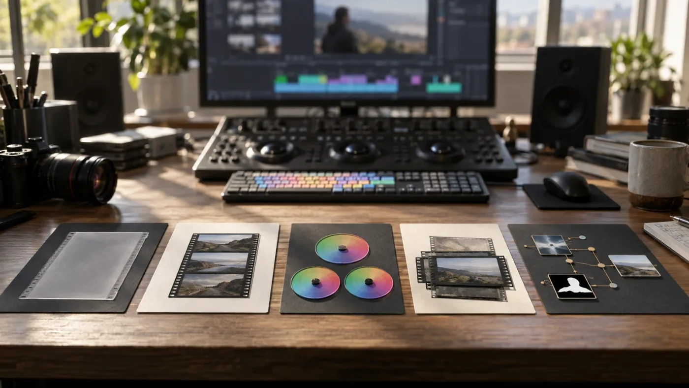Illustration of DaVinci Resolve workflow choices for shared and source-specific effects