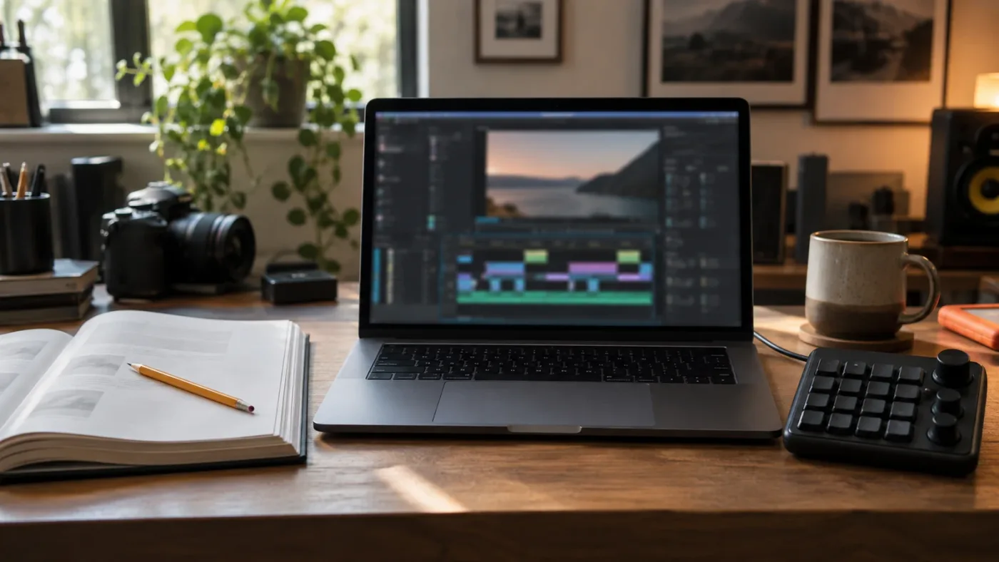 Illustration of three paths for learning DaVinci Resolve: a course, on-screen guidance, and an editing workflow agent
