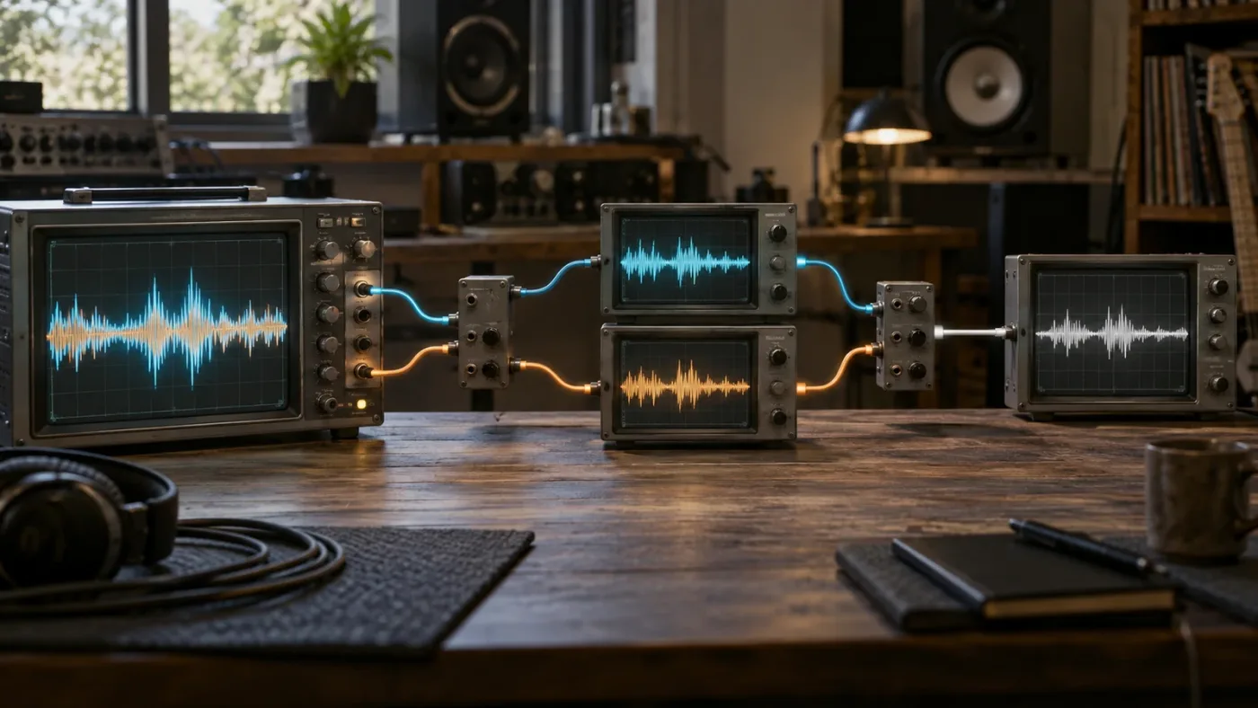 Illustration of a diagnostic decision path for hollow audio in DaVinci Resolve