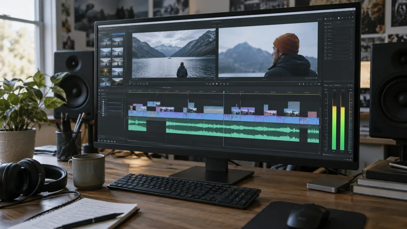 Illustration of verifying online audio and playback after reopening a DaVinci Resolve project