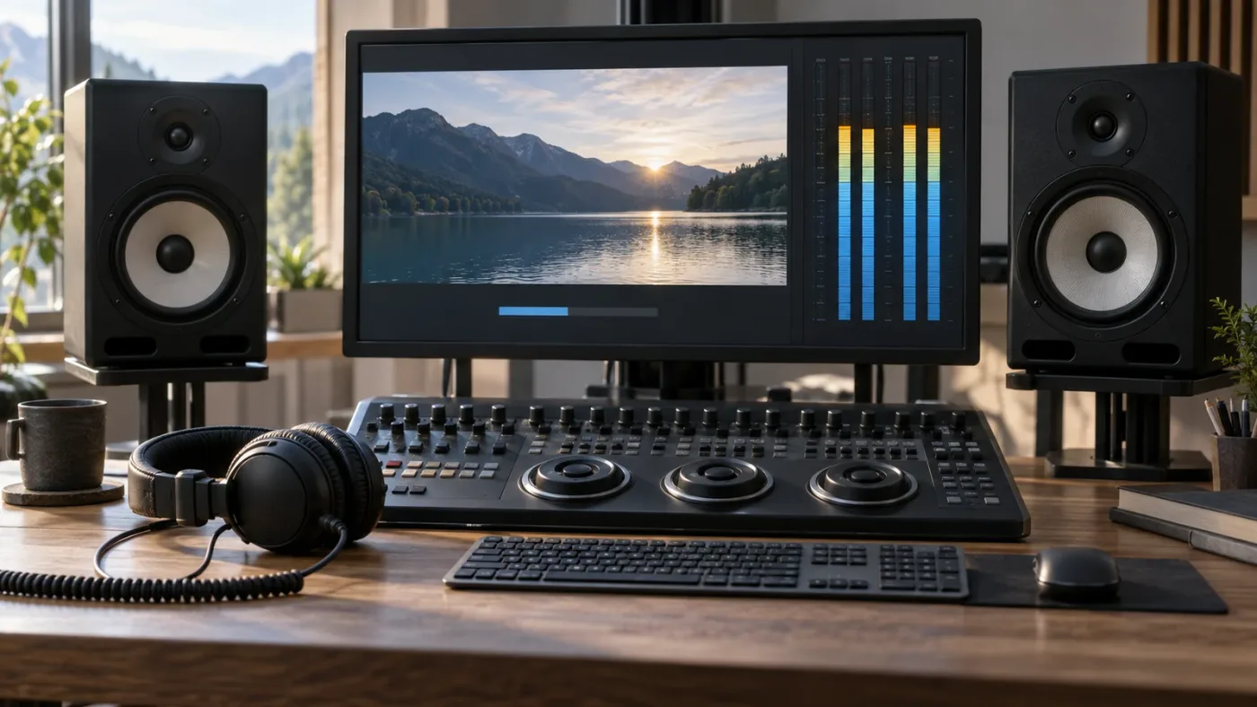 Illustration of verifying a repaired DaVinci Resolve stereo audio export