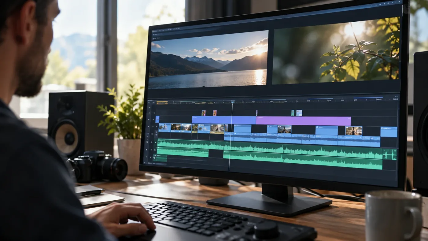 Illustration of the difference between timeline zoom and audio track height