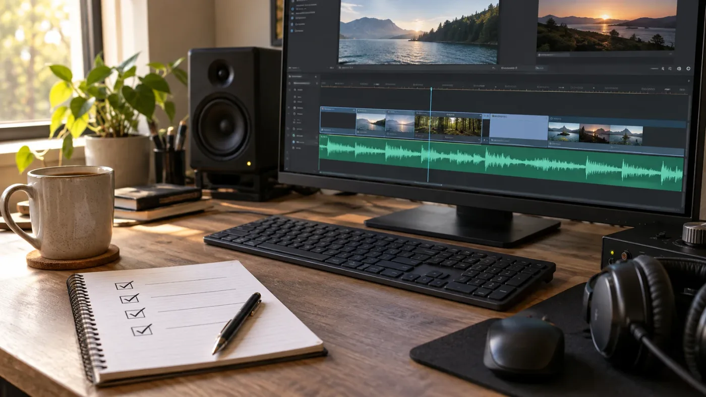 Illustration of a completed DaVinci Resolve waveform troubleshooting checklist