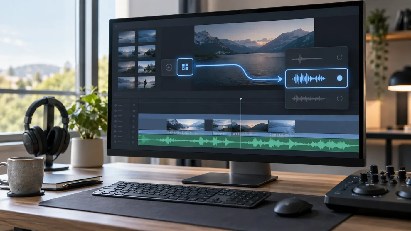 Illustration of the Audio Waveforms display setting in DaVinci Resolve