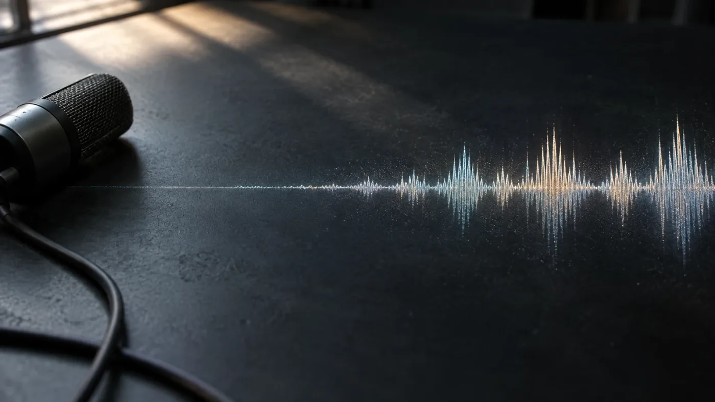Illustration of audio track height revealing a DaVinci Resolve waveform