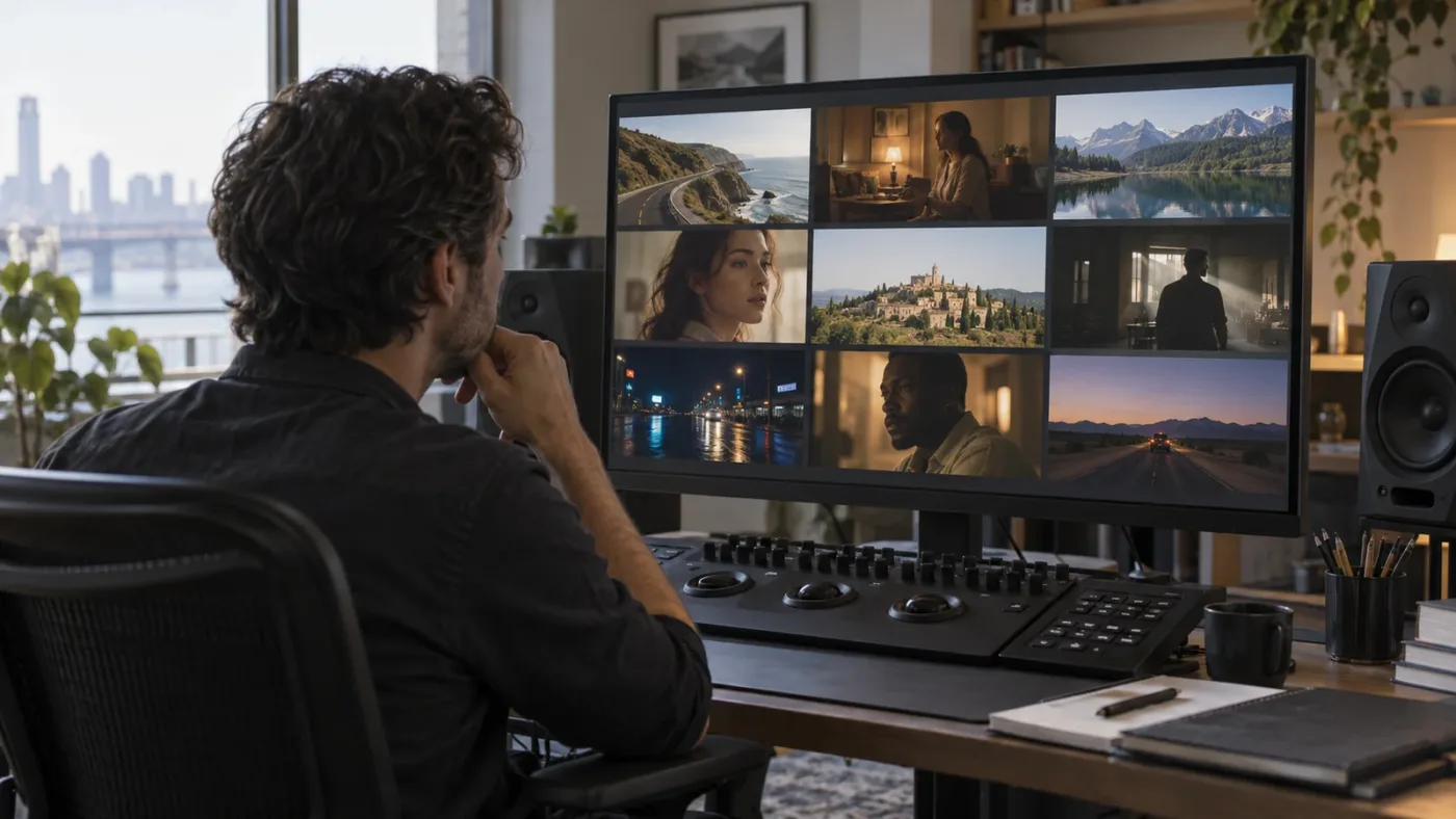 Illustration of checking representative footage before using automatic color management