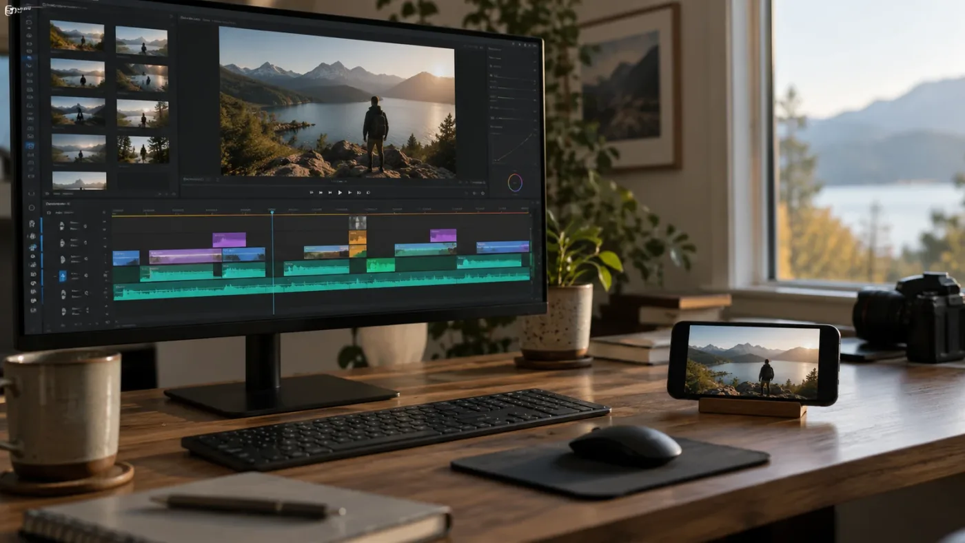 Illustration of a completed DaVinci Resolve beginner project and learning notes