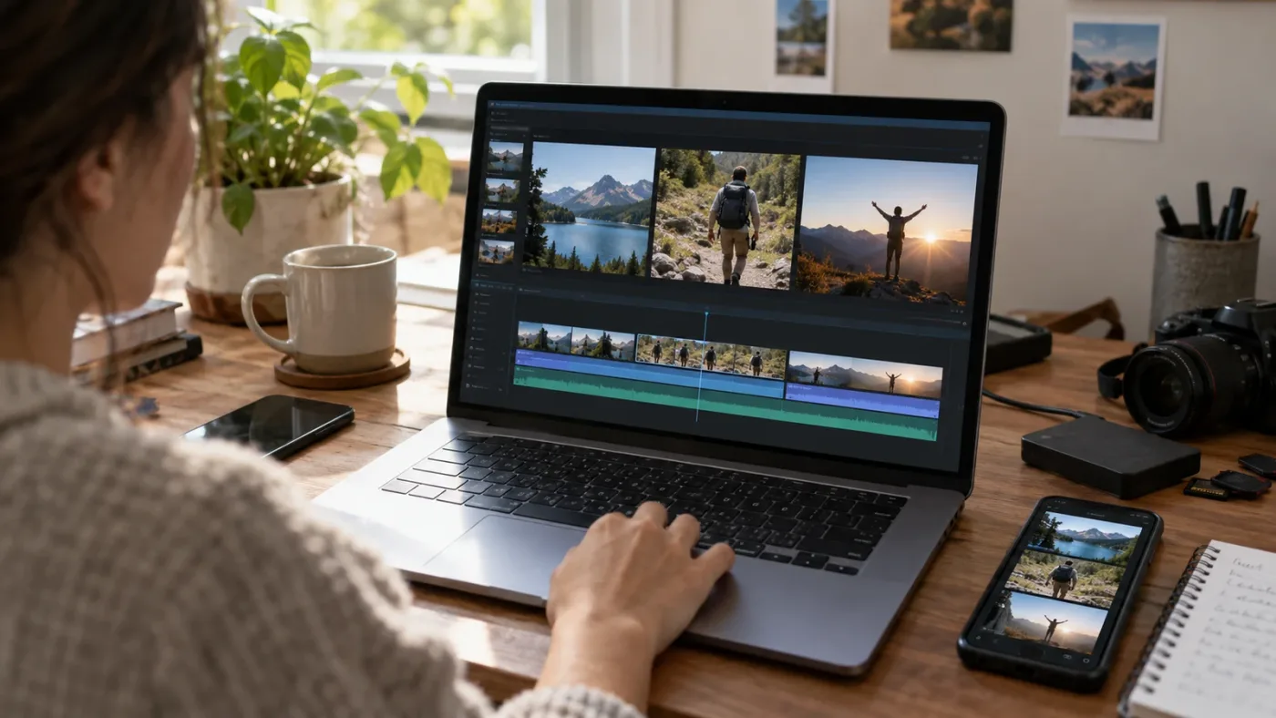 Illustration of a three-beat beginner edit in DaVinci Resolve