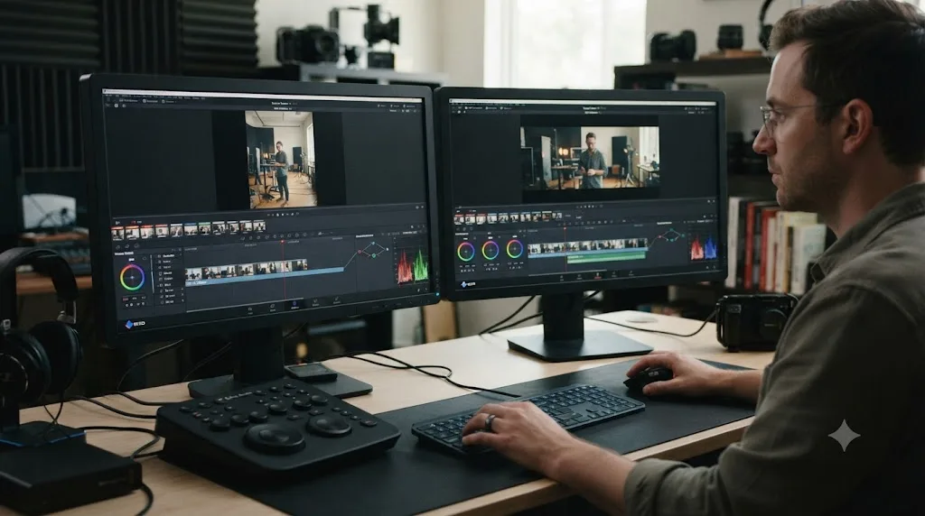 Illustration comparing pillarboxing on the sides of a frame against letterboxing on the top and bottom of a frame in DaVinci Resolve