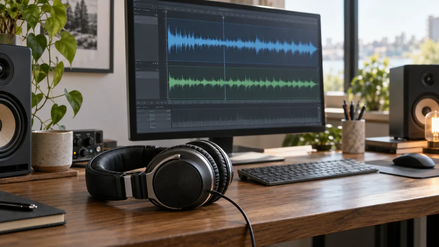 Illustration of reviewing retimed dialogue and audio on a video editing timeline