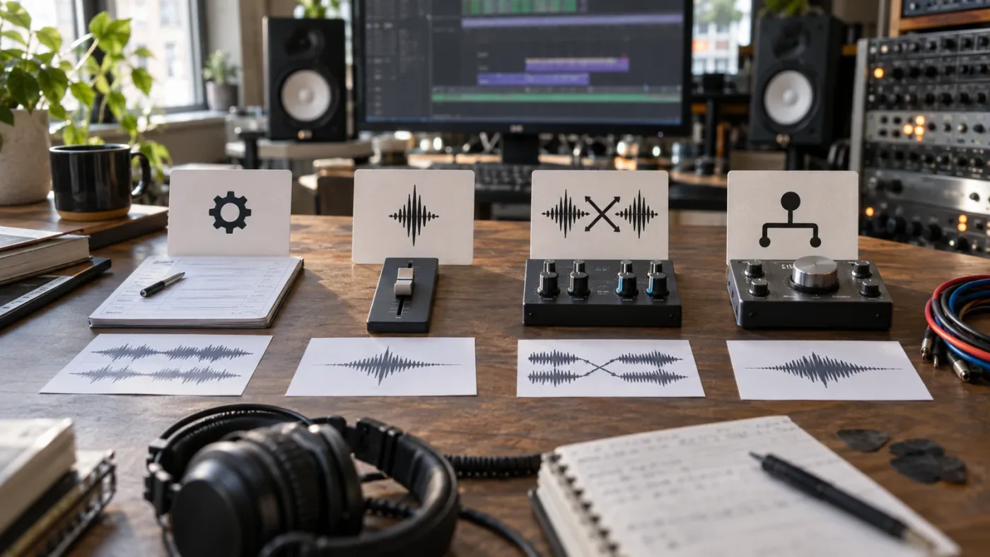 Illustration of the DaVinci Resolve controls for choosing between channel mapping, mono tracks, and mono output