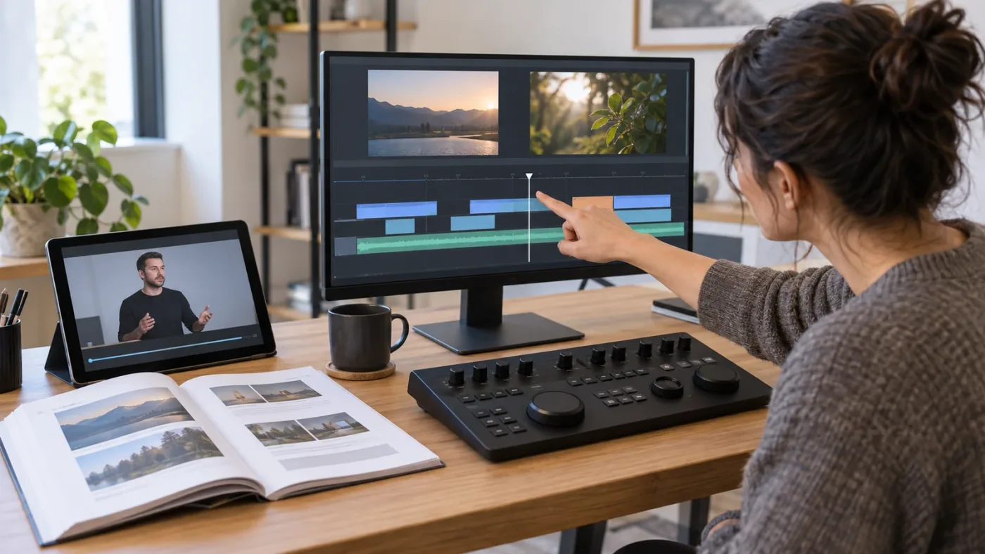 Illustration of learning and assistant options for fixing a DaVinci Resolve snapping problem