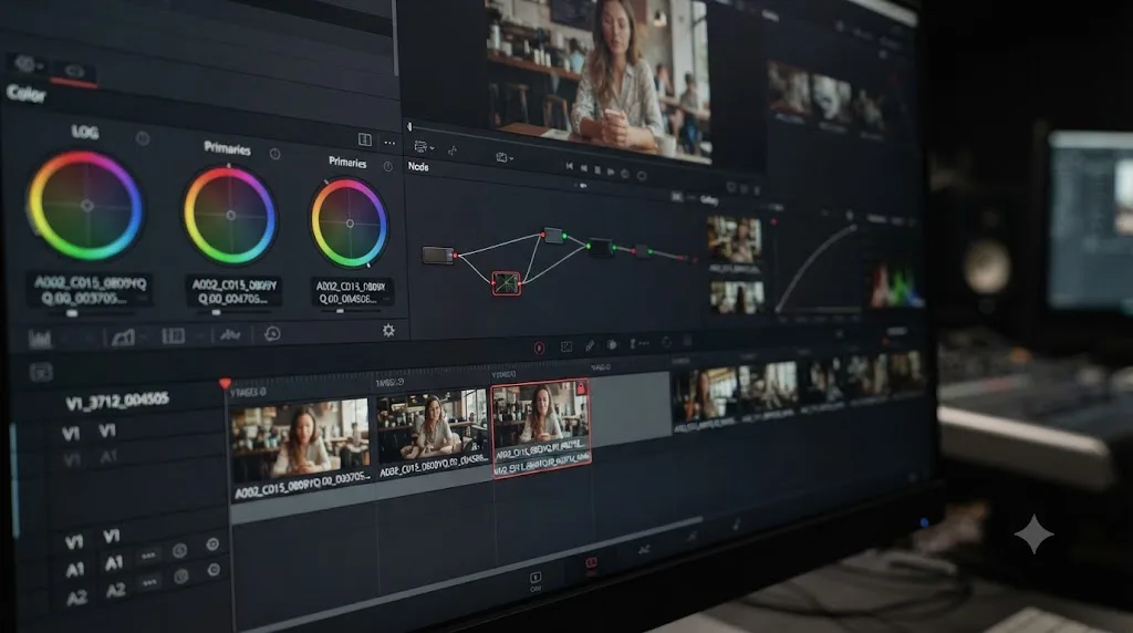Illustration of a DaVinci Resolve Color page clip with an individual lock badge separate from the timeline or bin lock