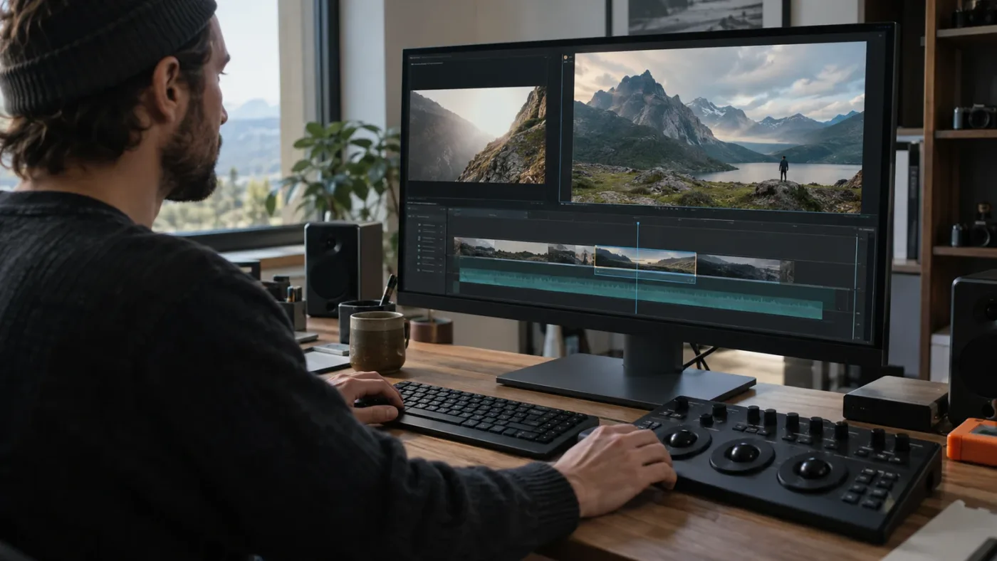 Illustration of selecting the intended clip before color grading