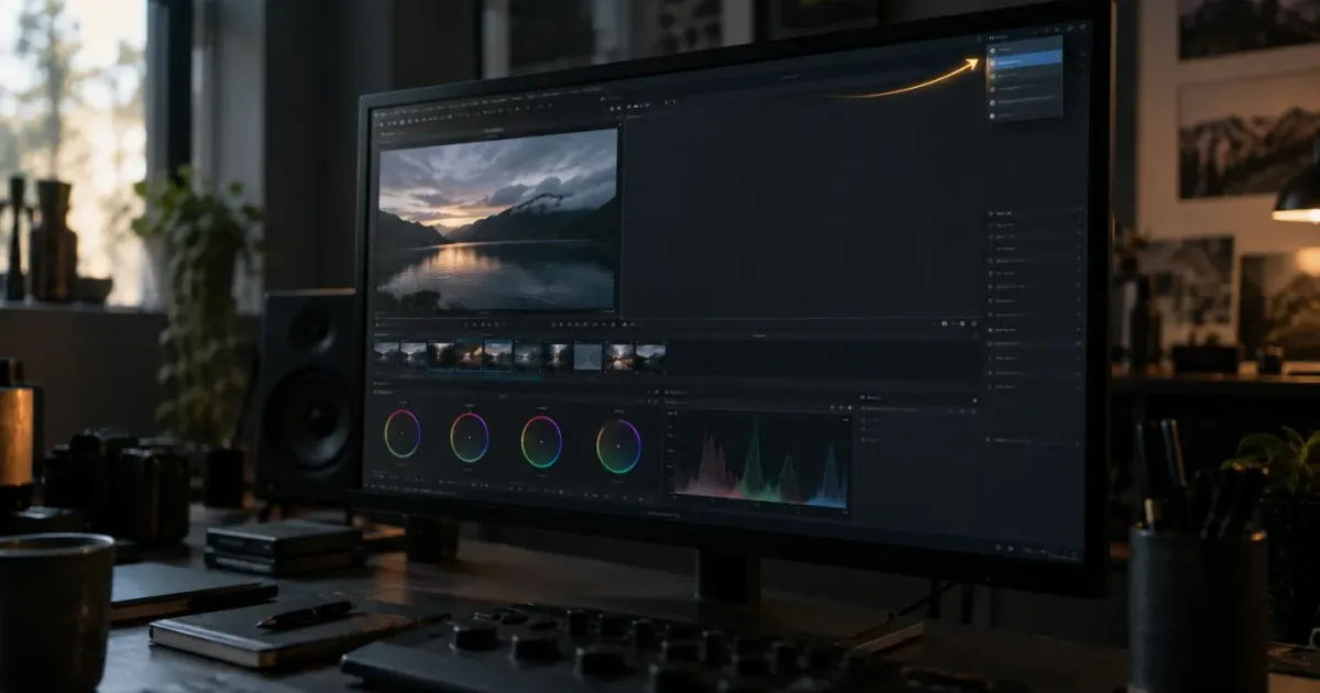 Illustration of a missing node graph being restored on the DaVinci Resolve Color page