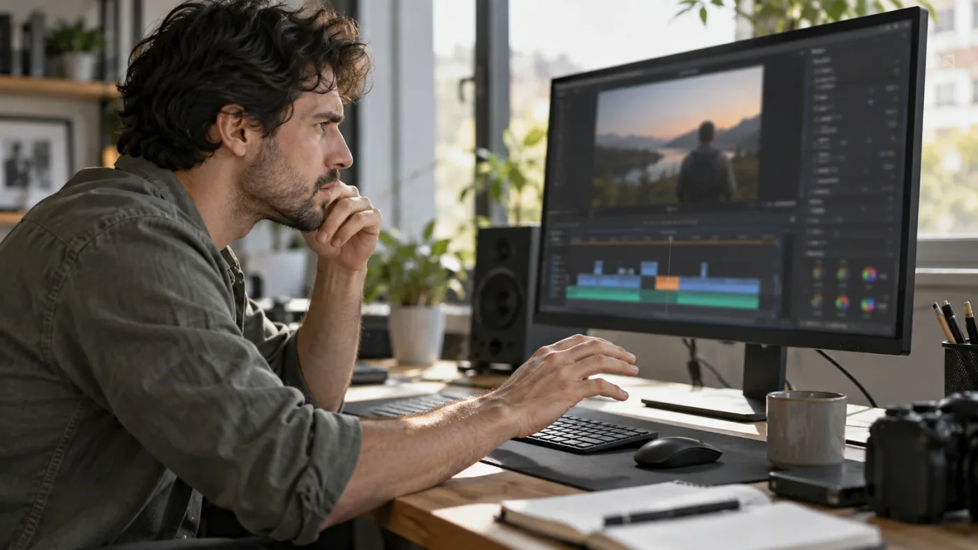 Illustration of a selected DaVinci Resolve timeline clip beside an empty Inspector panel