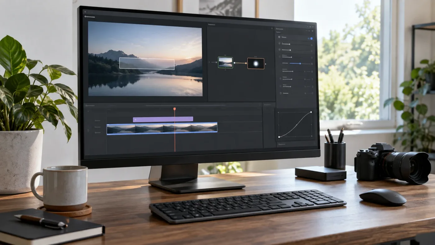 Illustration of a DaVinci Resolve test project isolating missing Inspector controls