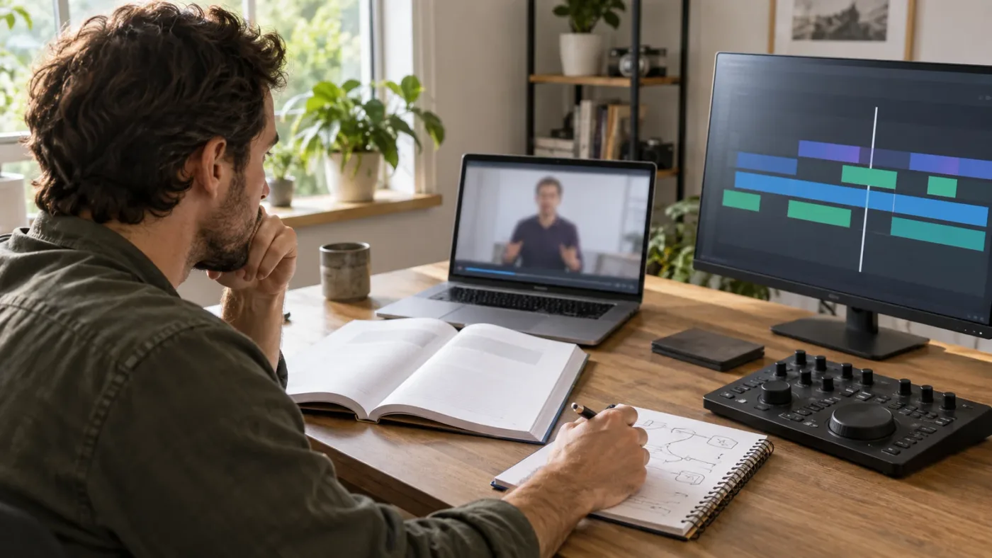 Illustration of four DaVinci Resolve learning paths compared by when the editor needs help