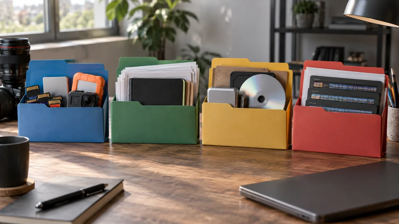 Illustration of DaVinci Resolve project file types and lesson media