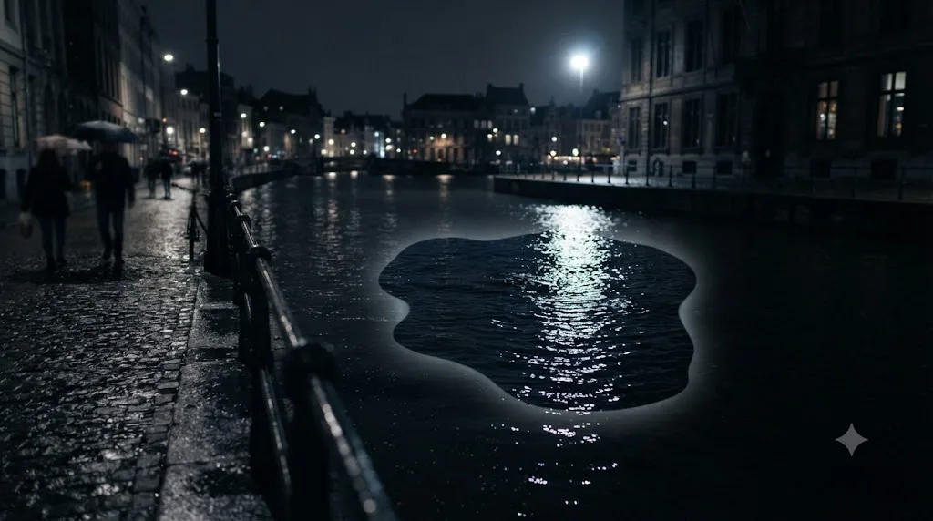 Illustration of a specular water reflection being isolated and darkened in a DaVinci Resolve day for night grade