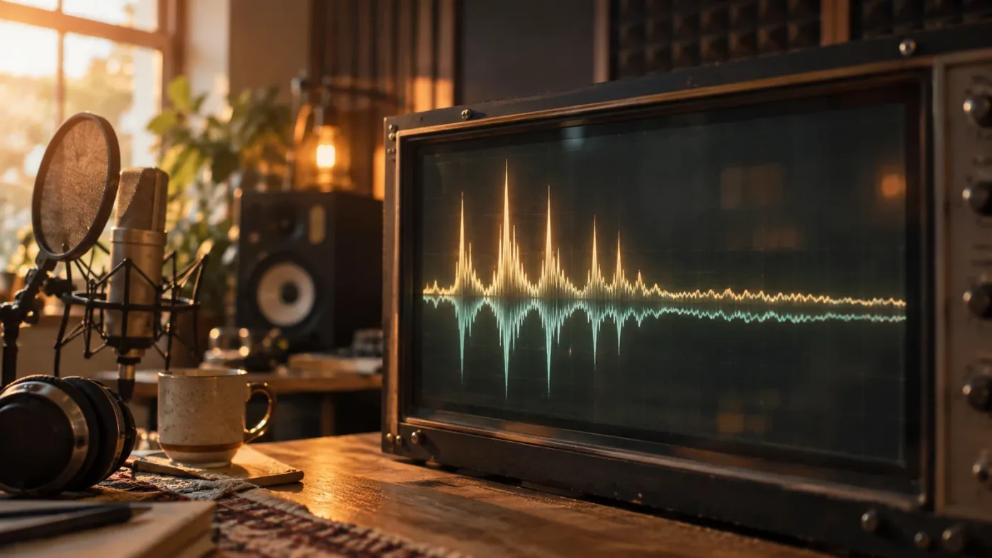 Illustration of a dialogue waveform with a highlighted sibilant sound being gently reduced