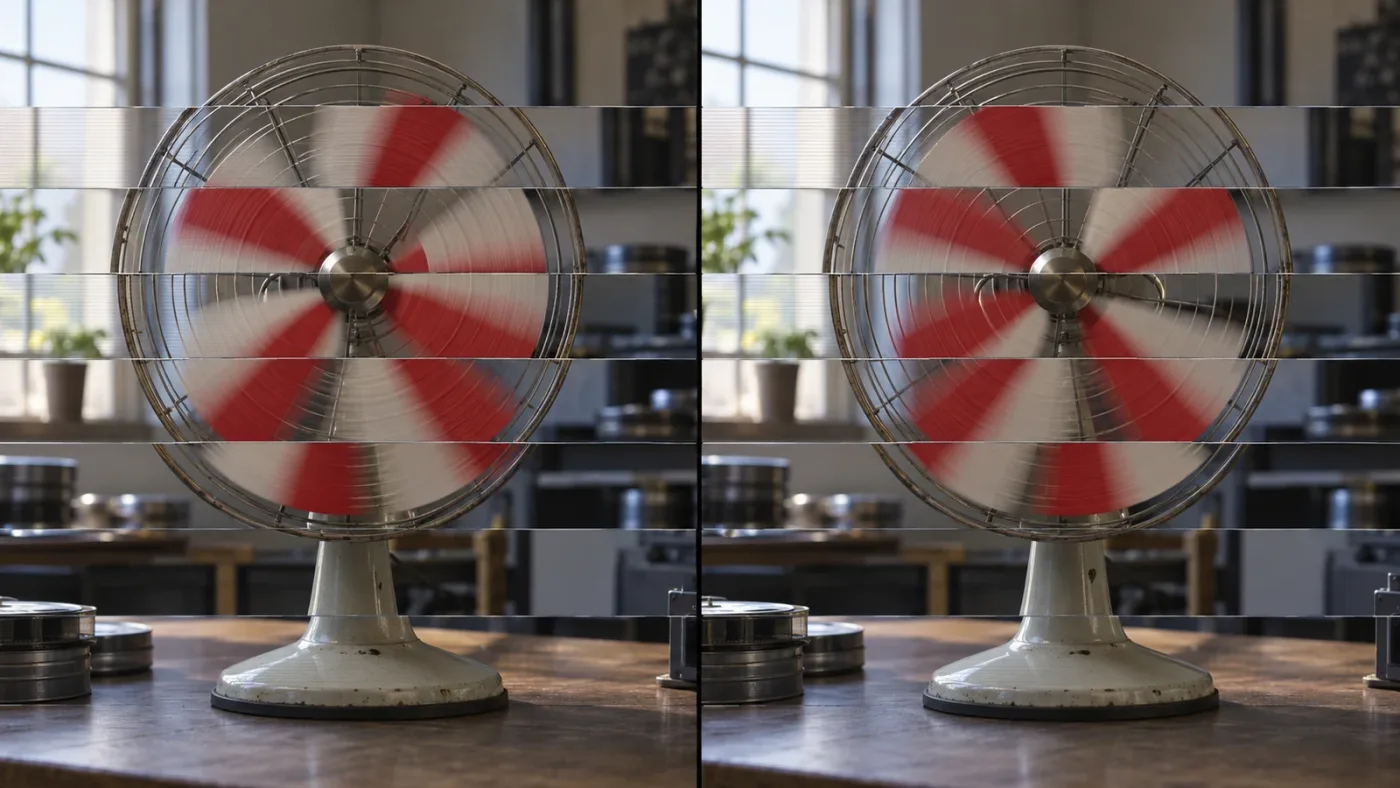 Illustration of upper and lower field dominance changing motion cadence