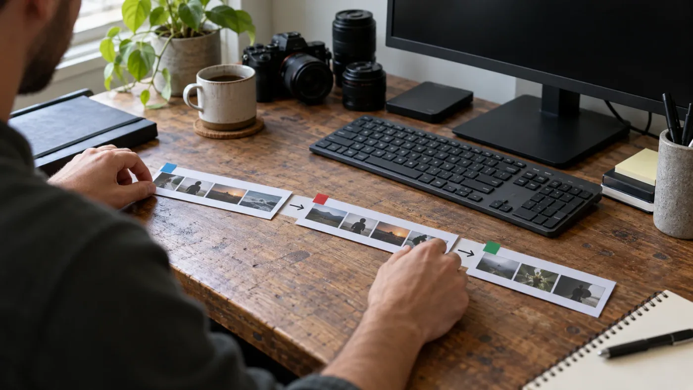 Illustration of a short DaVinci Resolve dual timeline practice exercise