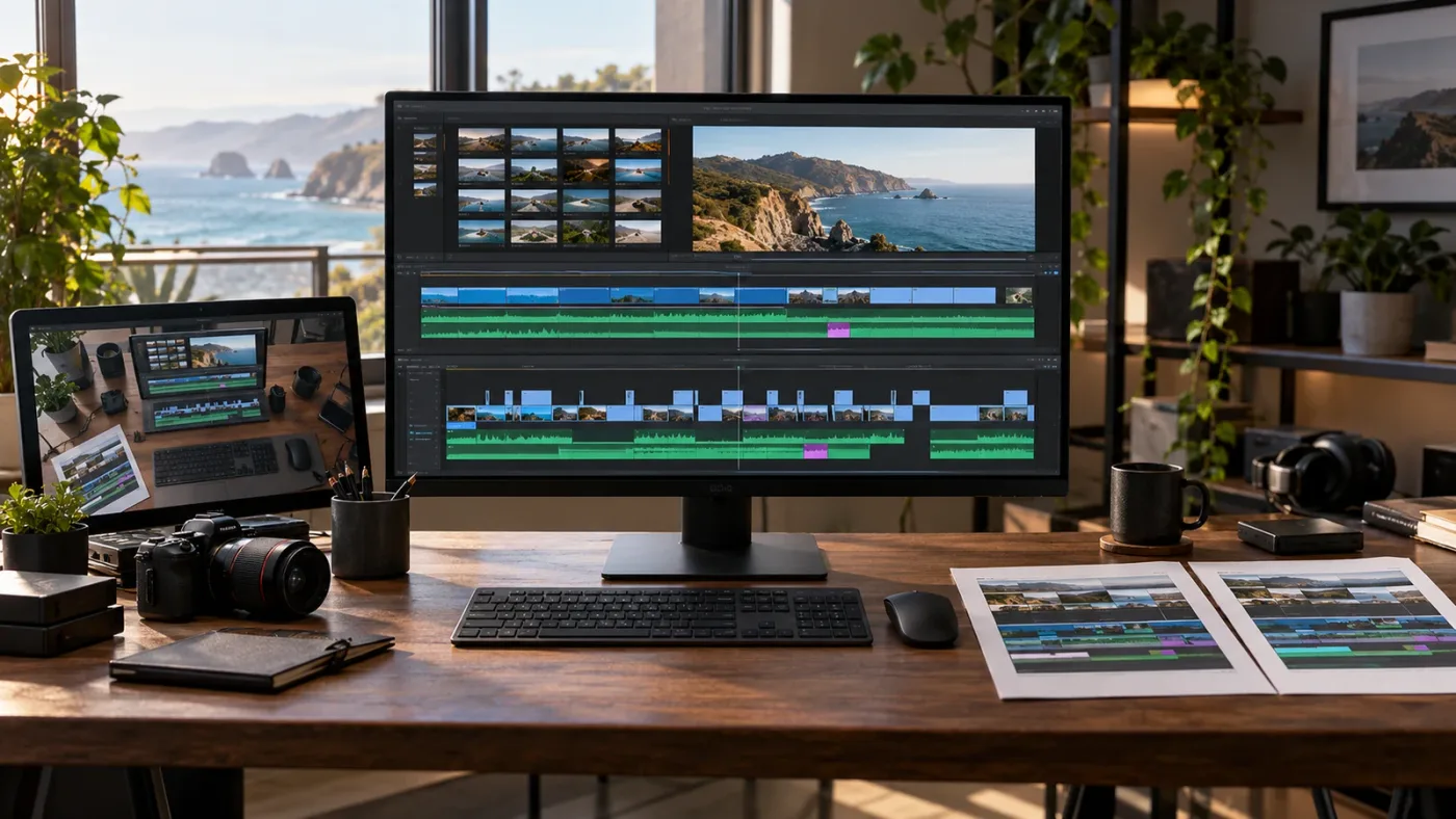 Illustration of three DaVinci Resolve timeline features with distinct purposes