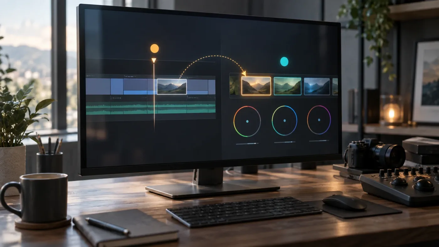 Illustration of a repeatable DaVinci Resolve Edit to Color page clip handoff