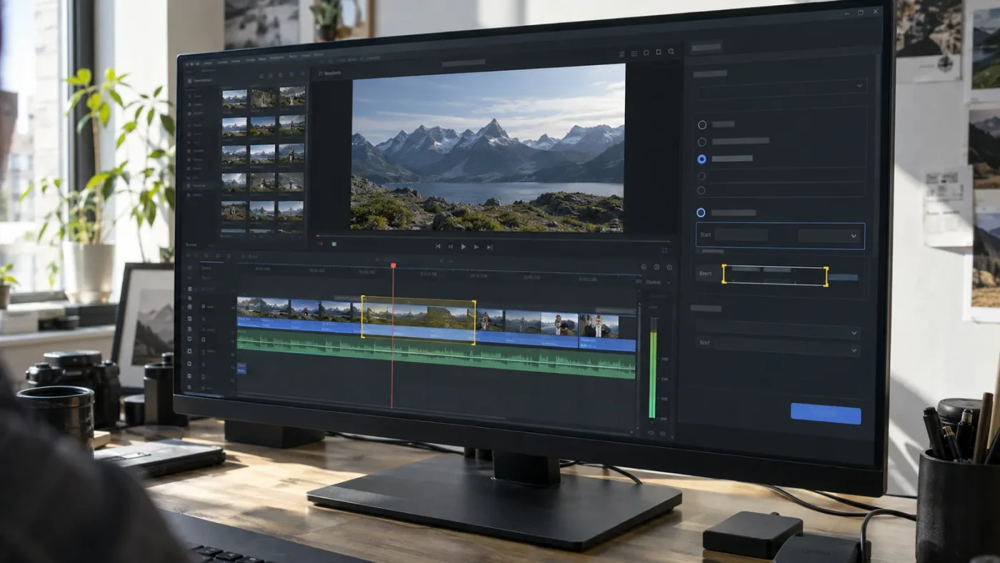 Illustration of correcting an Entire Timeline export to an In and Out range in DaVinci Resolve