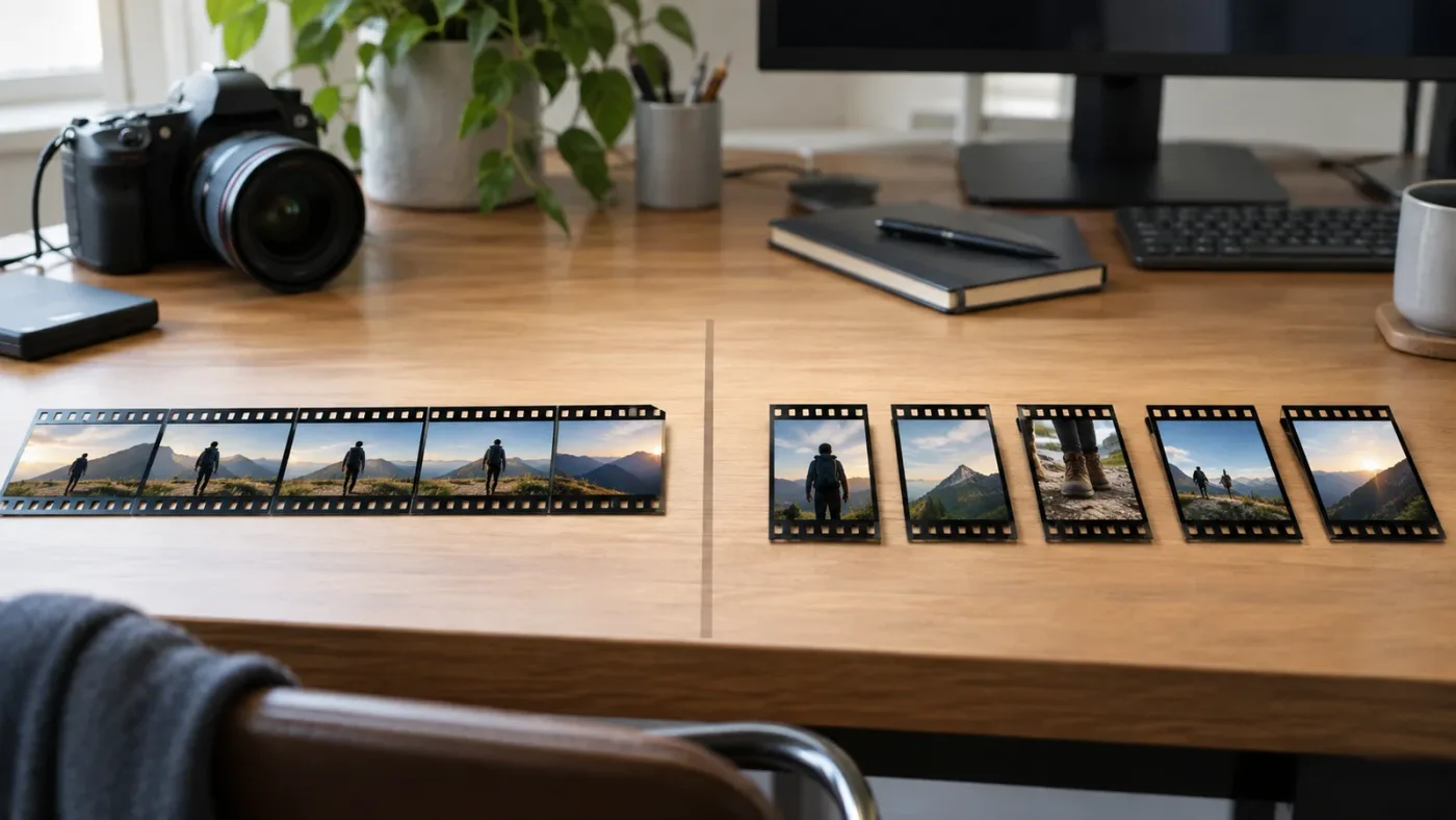 Illustration of Single Clip and Individual Clips export choices in DaVinci Resolve