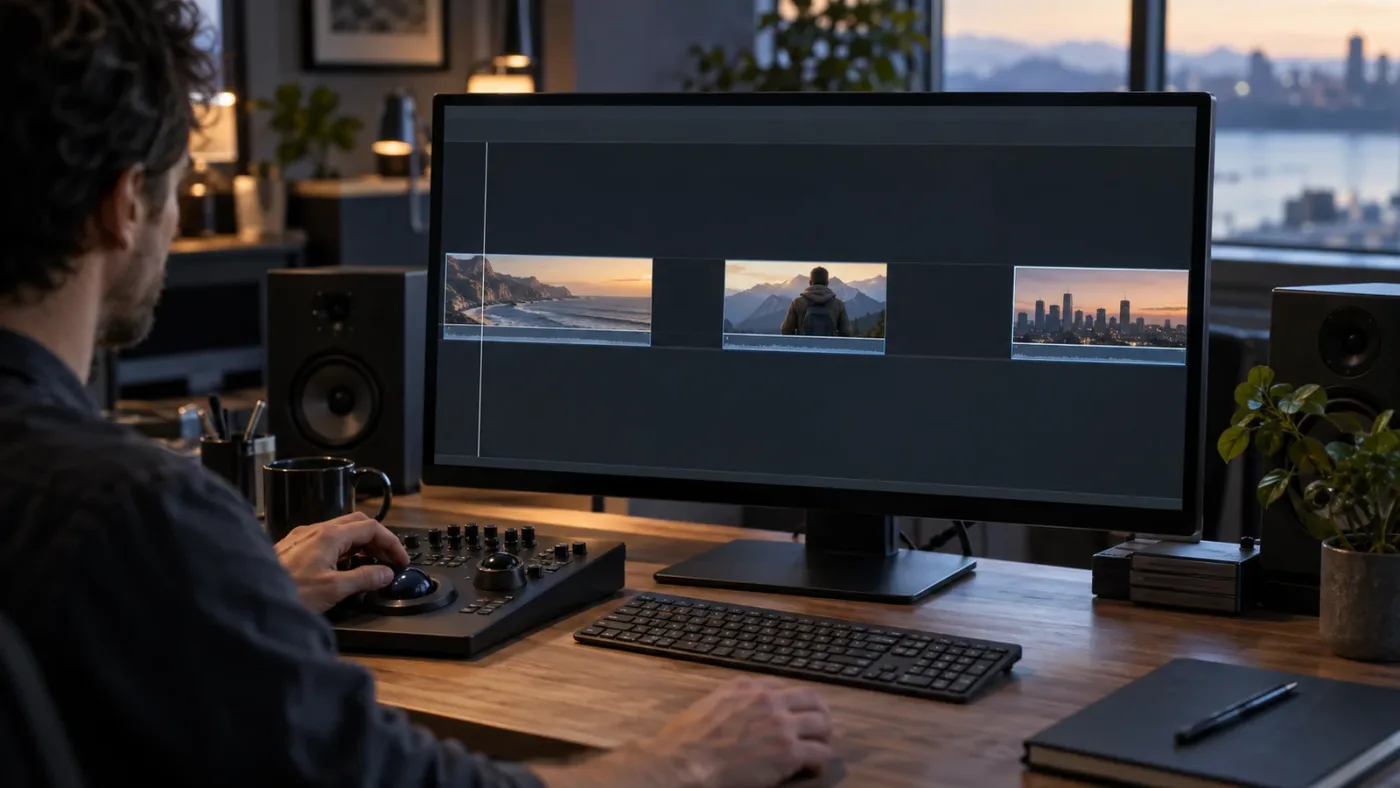 Illustration of a temporary DaVinci Resolve timeline containing only selected export clips