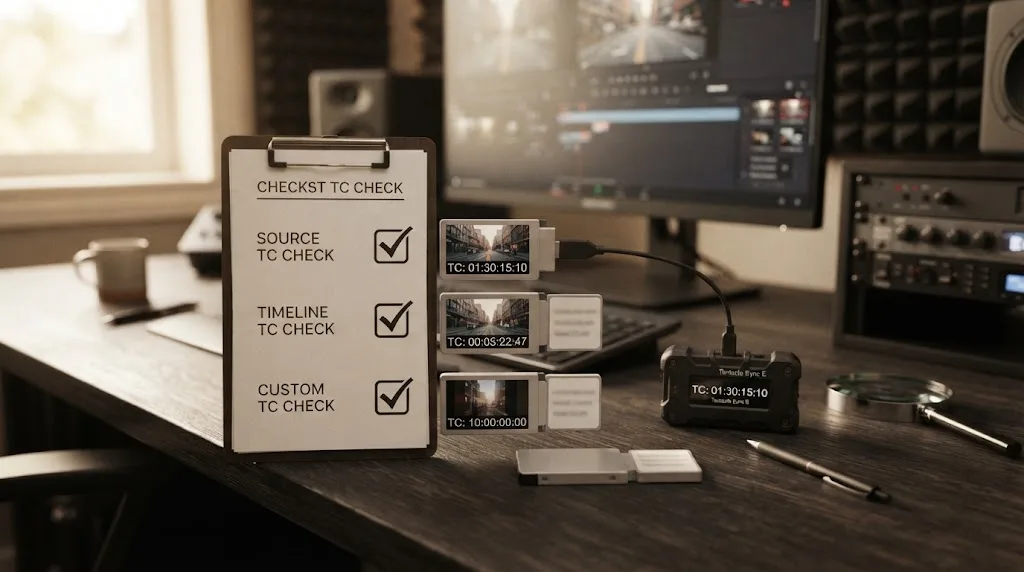 Illustration of verifying timecode on DaVinci Resolve exports