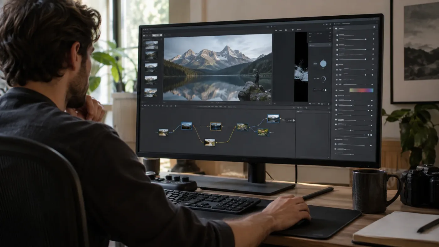 Illustration of opening the Fusion Inspector from the Workspace menu