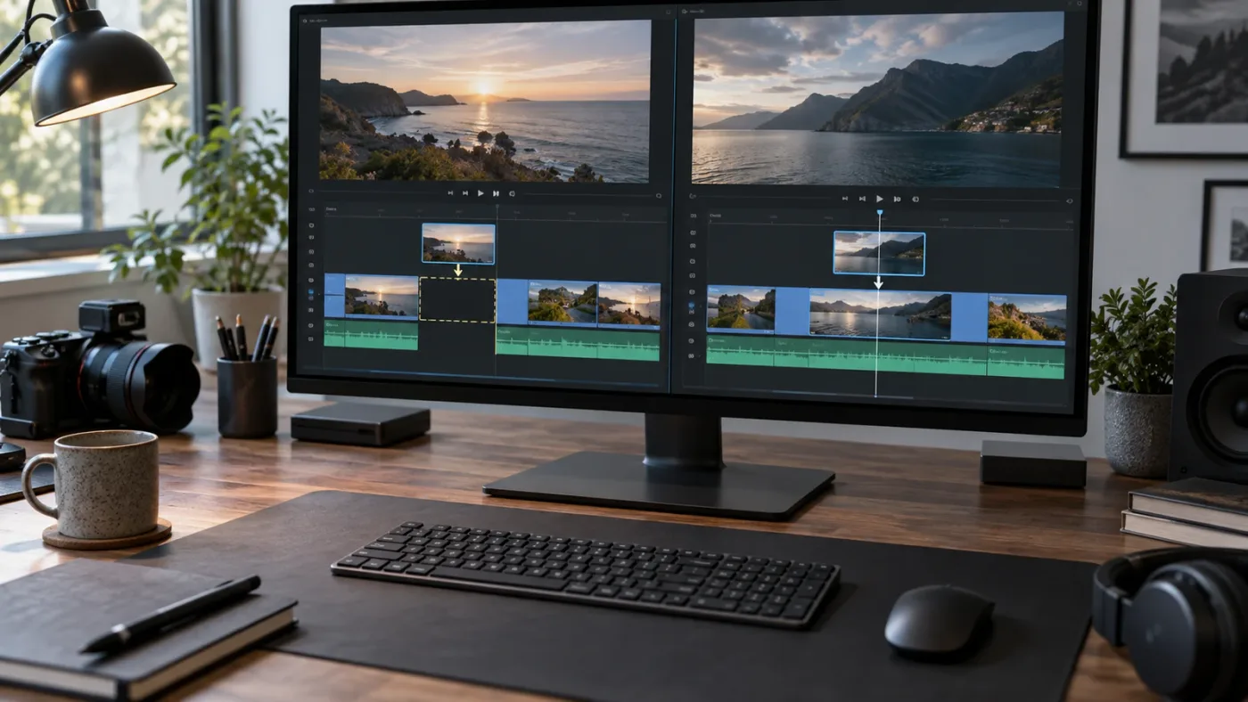 Illustration of the difference between Insert and Overwrite in DaVinci Resolve