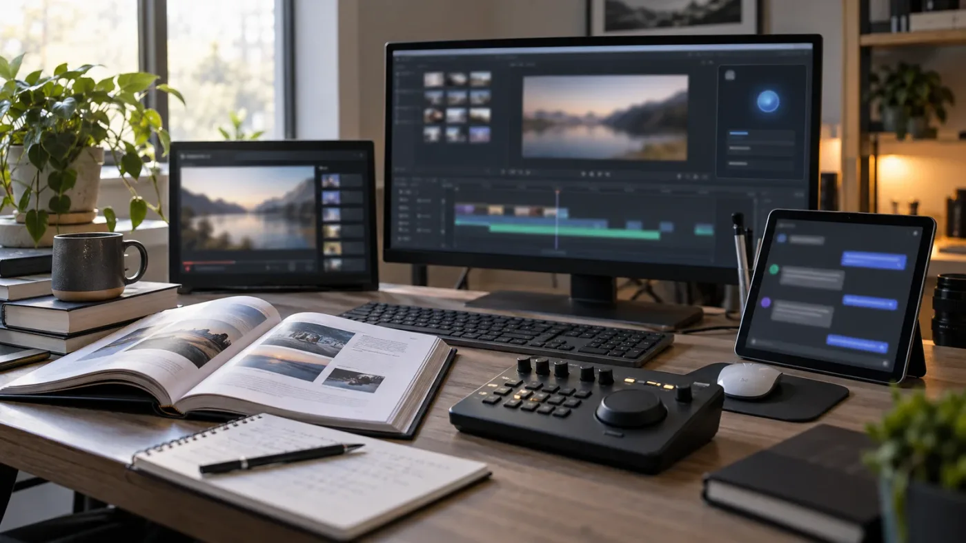 Illustration of different ways to get help while learning DaVinci Resolve