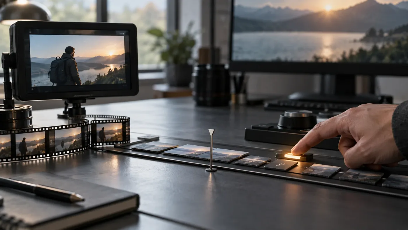 Illustration of the DaVinci Resolve Insert Clip workflow from source viewer to timeline