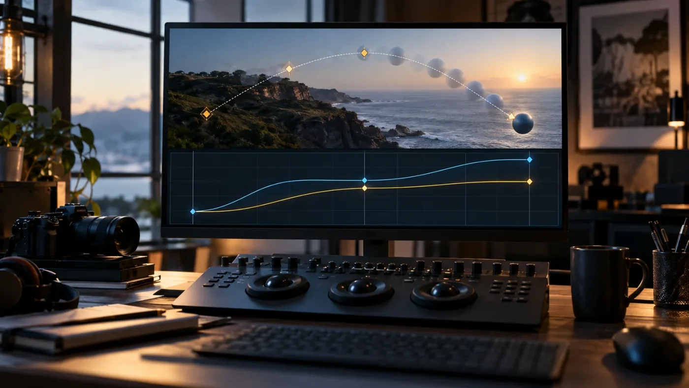 Illustration of DaVinci Resolve Position X and Y easing curves