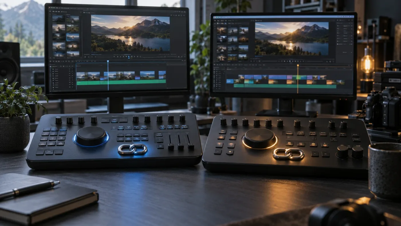 Illustration of DaVinci Resolve version differences around the Linked Selection control