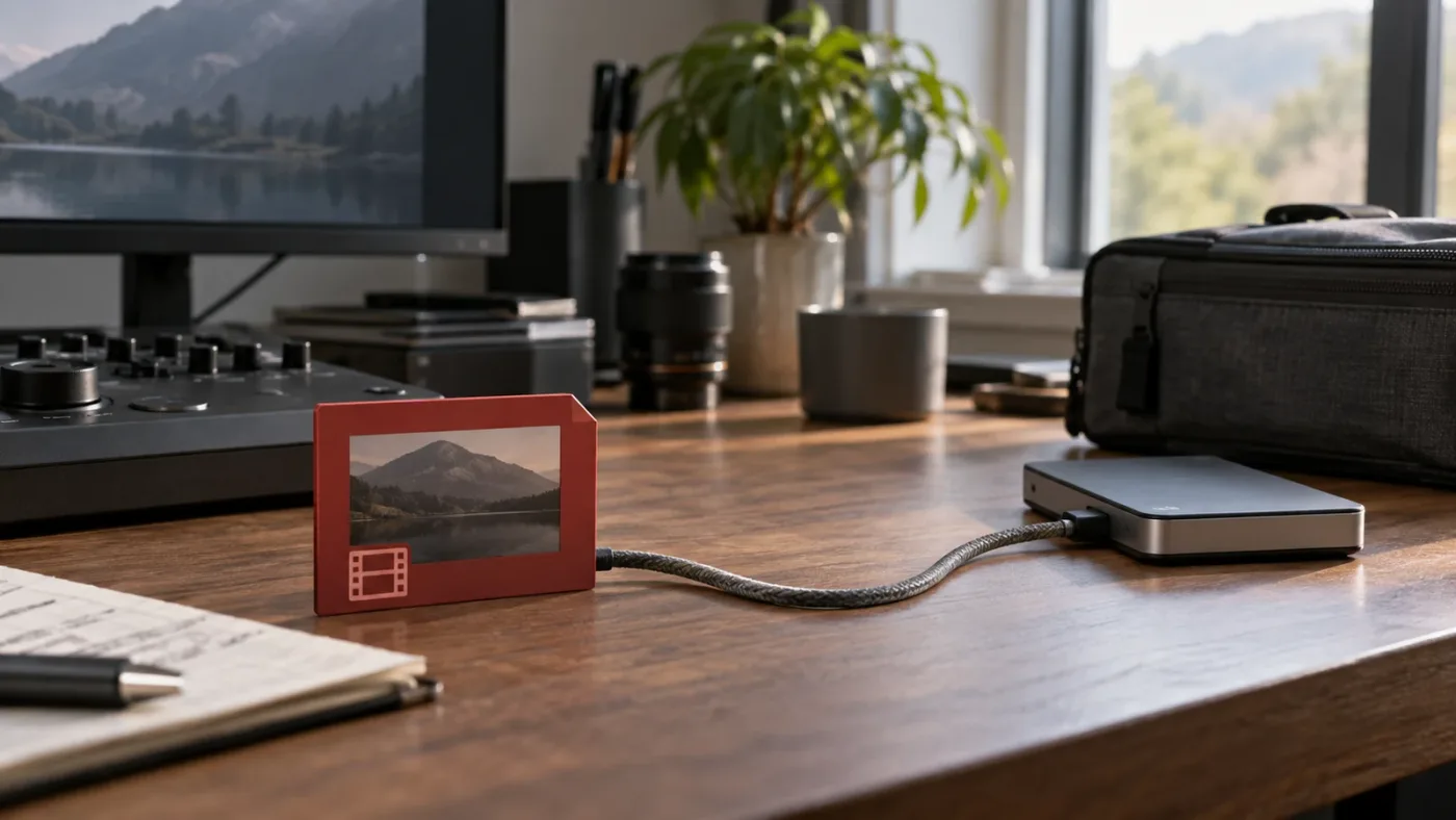 Illustration of a DaVinci Resolve offline clip being relinked to a moved media folder