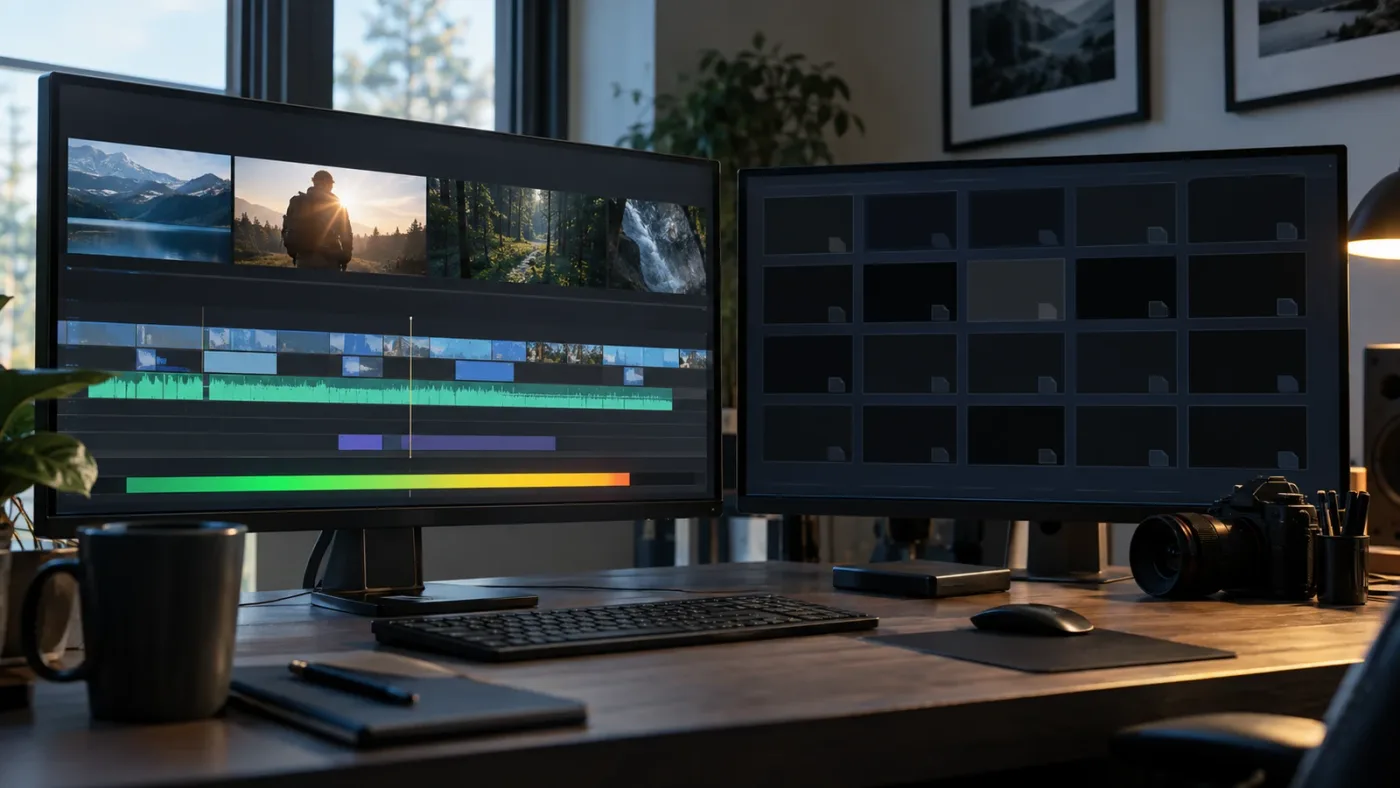 Illustration of the difference between DaVinci Resolve render cache and Media Pool thumbnails
